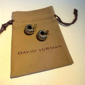 David Yurman sterling silver huggie cable earings.